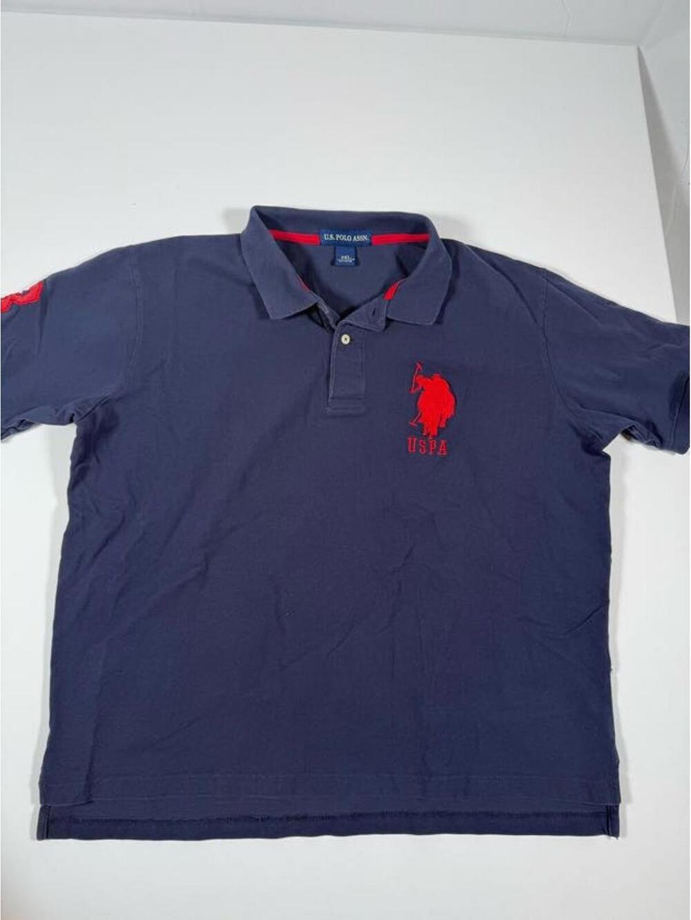 U.S. Polo Assn. Navy Blue Polo Shirt with Red Embroidery 2XL